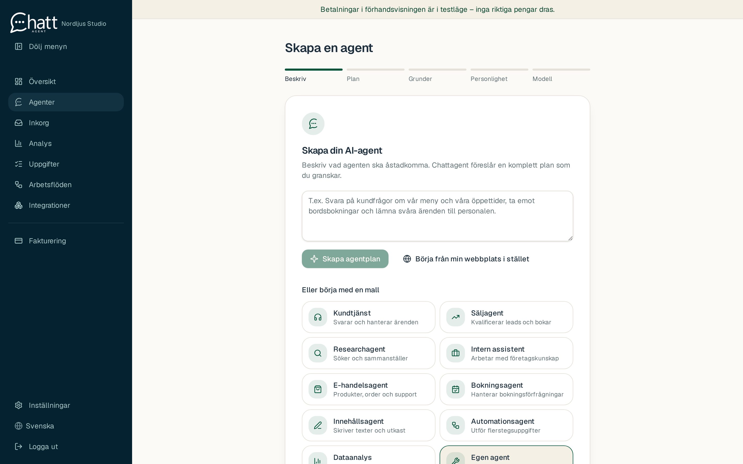 Paste your website — the agent sets itself up